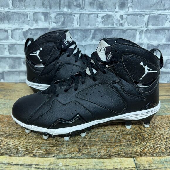 Nike Air Jordan‎ 7 Retro TD Black White Football Cleats 719543-010 Mens Size 8